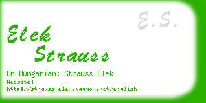 elek strauss business card